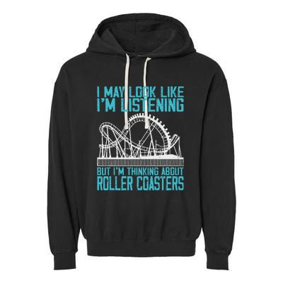 Amusement Park Riding Lover Funny Roller Coasters Rider Garment-Dyed Fleece Hoodie