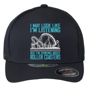 Amusement Park Riding Lover Funny Roller Coasters Rider Flexfit Unipanel Trucker Cap