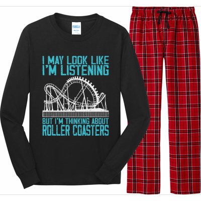 Amusement Park Riding Lover Funny Roller Coasters Rider Long Sleeve Pajama Set