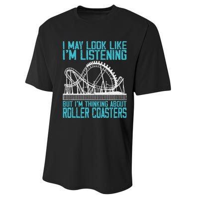 Amusement Park Riding Lover Funny Roller Coasters Rider Performance Sprint T-Shirt