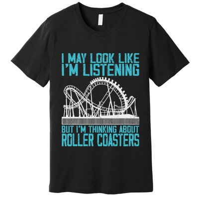 Amusement Park Riding Lover Funny Roller Coasters Rider Premium T-Shirt