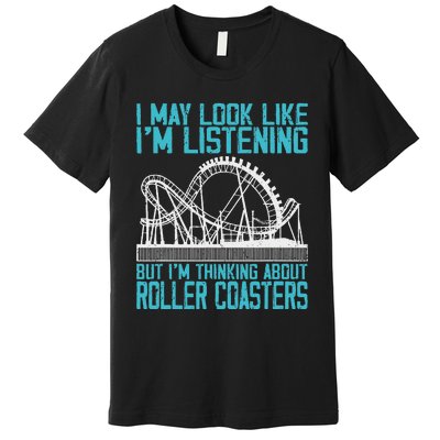 Amusement Park Riding Lover Funny Roller Coasters Rider Premium T-Shirt