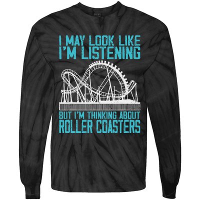 Amusement Park Riding Lover Funny Roller Coasters Rider Tie-Dye Long Sleeve Shirt