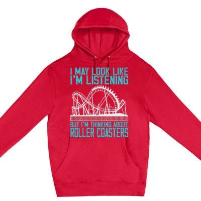 Amusement Park Riding Lover Funny Roller Coasters Rider Premium Pullover Hoodie