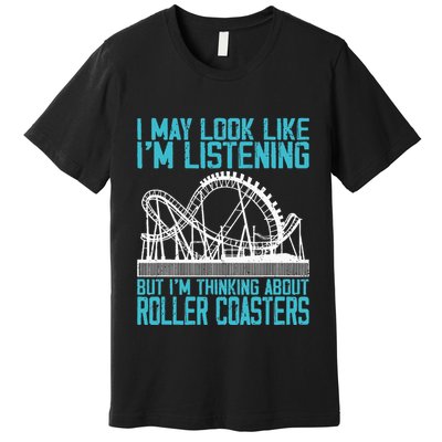 Amusement Park Riding Lover Funny Roller Coasters Rider Premium T-Shirt