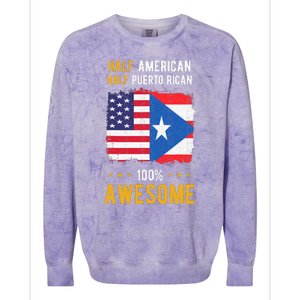 American Puerto Rican Flag Half American Half Puerto Rican Colorblast Crewneck Sweatshirt