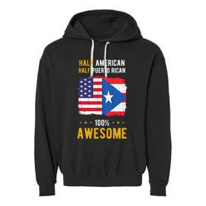 American Puerto Rican Flag Half American Half Puerto Rican Garment-Dyed Fleece Hoodie