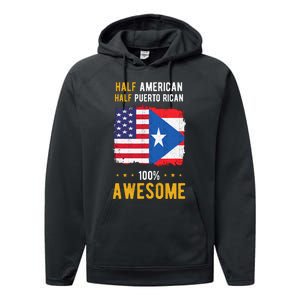 American Puerto Rican Flag Half American Half Puerto Rican Performance Fleece Hoodie