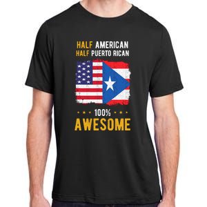 American Puerto Rican Flag Half American Half Puerto Rican Adult ChromaSoft Performance T-Shirt