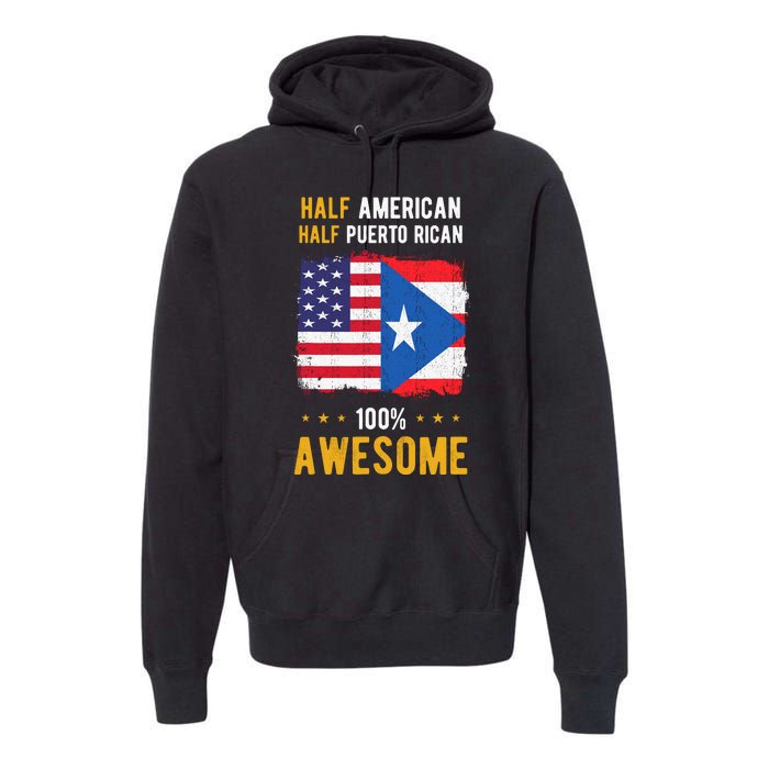 American Puerto Rican Flag Half American Half Puerto Rican Premium Hoodie