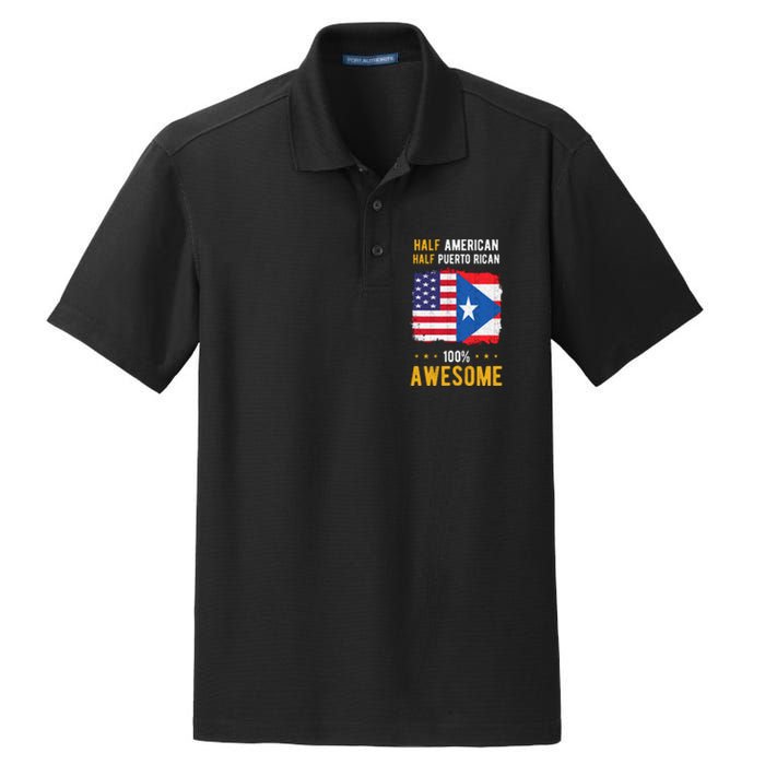 American Puerto Rican Flag Half American Half Puerto Rican Dry Zone Grid Polo