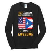 American Puerto Rican Flag Half American Half Puerto Rican Tall Long Sleeve T-Shirt