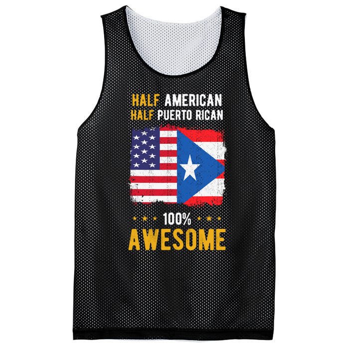 American Puerto Rican Flag Half American Half Puerto Rican Mesh Reversible Basketball Jersey Tank