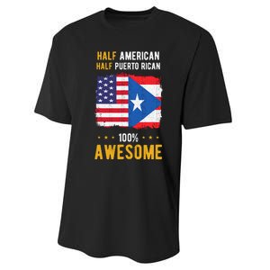 American Puerto Rican Flag Half American Half Puerto Rican Performance Sprint T-Shirt