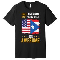 American Puerto Rican Flag Half American Half Puerto Rican Premium T-Shirt