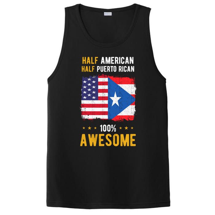 American Puerto Rican Flag Half American Half Puerto Rican PosiCharge Competitor Tank