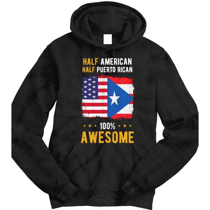 American Puerto Rican Flag Half American Half Puerto Rican Tie Dye Hoodie