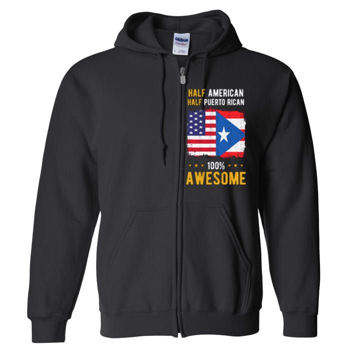 American Puerto Rican Flag Half American Half Puerto Rican Full Zip Hoodie