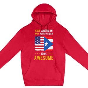 American Puerto Rican Flag Half American Half Puerto Rican Premium Pullover Hoodie