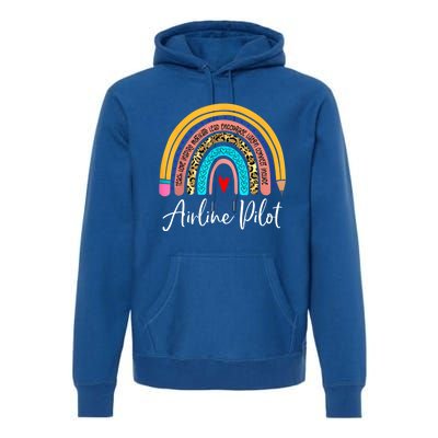 Airline Pilot Rainbow Leopard Travel And Tourism Funny Work Gift Premium Hoodie