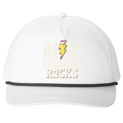 ABCD Preschool Rocks Back To School PreK Teacher Snapback Five-Panel Rope Hat