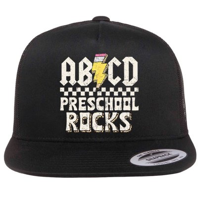 ABCD Preschool Rocks Back To School PreK Teacher Flat Bill Trucker Hat