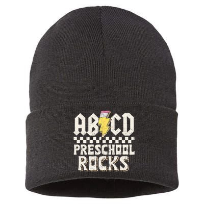 ABCD Preschool Rocks Back To School PreK Teacher Sustainable Knit Beanie