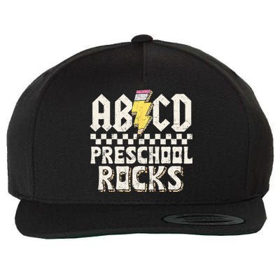 ABCD Preschool Rocks Back To School PreK Teacher Wool Snapback Cap