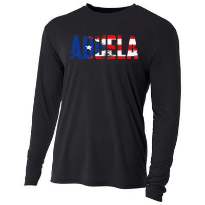 Abuela Puerto Rico Flag Pride Mothers Day Puerto Rican Women Cooling Performance Long Sleeve Crew