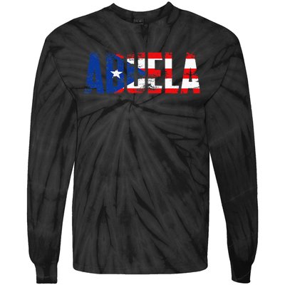 Abuela Puerto Rico Flag Pride Mothers Day Puerto Rican Women Tie-Dye Long Sleeve Shirt