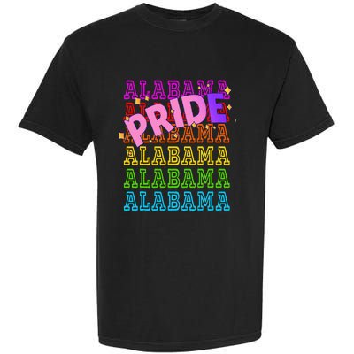 Alabama Pride Rainbow Lgbtq Pride Support Garment-Dyed Heavyweight T-Shirt