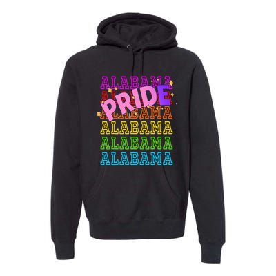 Alabama Pride Rainbow Lgbtq Pride Support Premium Hoodie