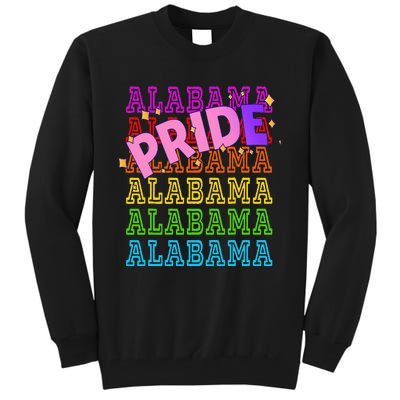 Alabama Pride Rainbow Lgbtq Pride Support Tall Sweatshirt