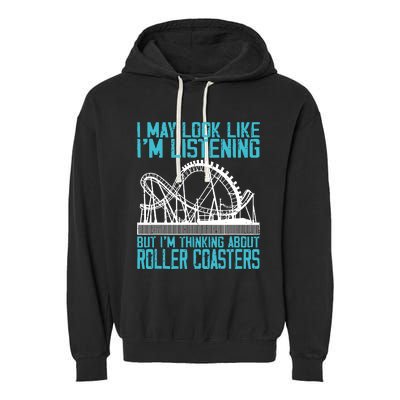 Amusement Park Riding Lover Funny Roller Coasters Rider Garment-Dyed Fleece Hoodie