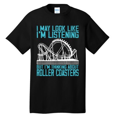 Amusement Park Riding Lover Funny Roller Coasters Rider Tall T-Shirt