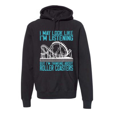 Amusement Park Riding Lover Funny Roller Coasters Rider Premium Hoodie