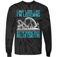 Amusement Park Riding Lover Funny Roller Coasters Rider Tie-Dye Long Sleeve Shirt