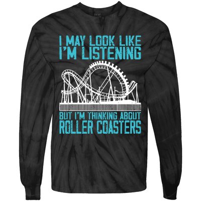 Amusement Park Riding Lover Funny Roller Coasters Rider Tie-Dye Long Sleeve Shirt