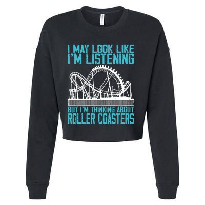 Amusement Park Riding Lover Funny Roller Coasters Rider Cropped Pullover Crew