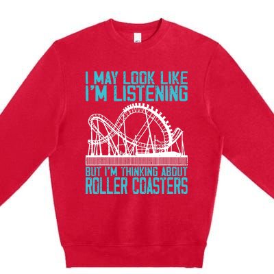 Amusement Park Riding Lover Funny Roller Coasters Rider Premium Crewneck Sweatshirt