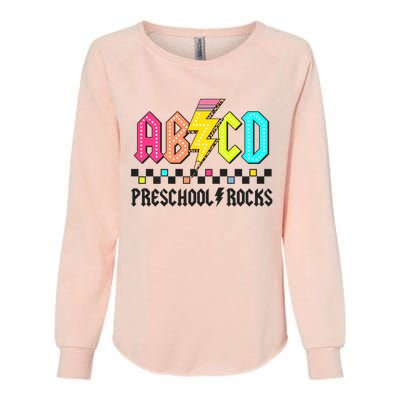 Abcd Preschool Rocks Pencil Lightning Teachers Rock Womens California Wash Sweatshirt