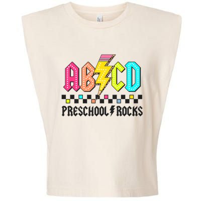 Abcd Preschool Rocks Pencil Lightning Teachers Rock Garment-Dyed Women's Muscle Tee