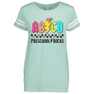 Abcd Preschool Rocks Pencil Lightning Teachers Rock Enza Ladies Jersey Football T-Shirt