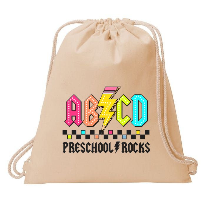 Abcd Preschool Rocks Pencil Lightning Teachers Rock Drawstring Bag