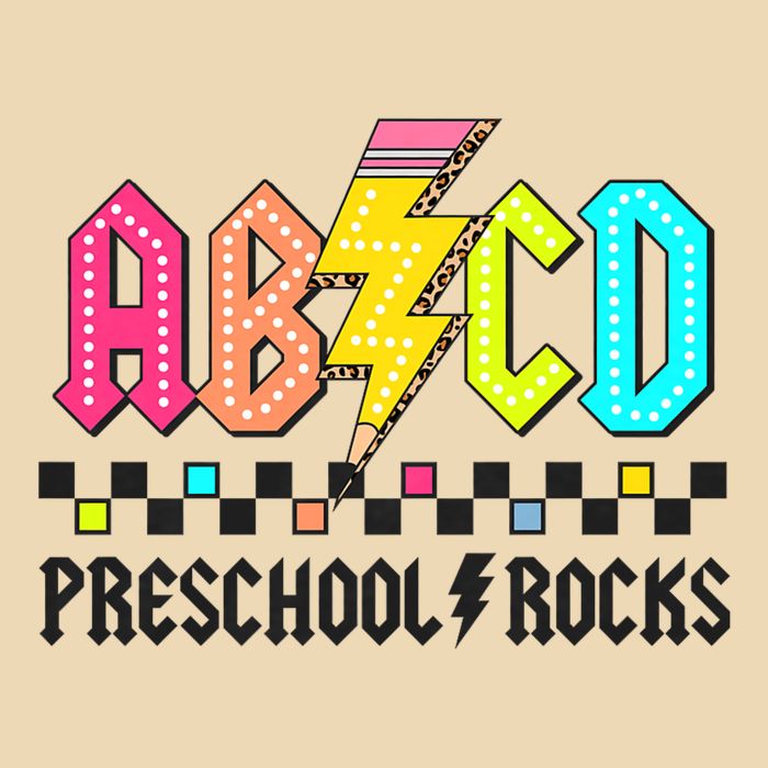 Abcd Preschool Rocks Pencil Lightning Teachers Rock Drawstring Bag