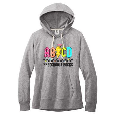 Abcd Preschool Rocks Pencil Lightning Teachers Rock Women's Fleece Hoodie