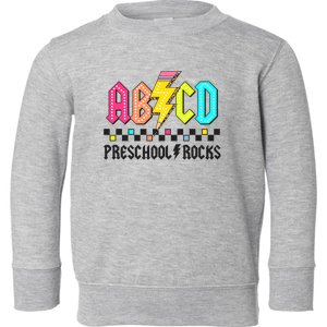 Abcd Preschool Rocks Pencil Lightning Teachers Rock Toddler Sweatshirt