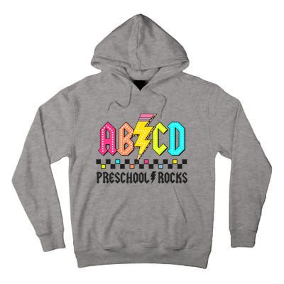 Abcd Preschool Rocks Pencil Lightning Teachers Rock Tall Hoodie