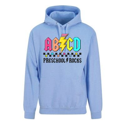 Abcd Preschool Rocks Pencil Lightning Teachers Rock Unisex Surf Hoodie