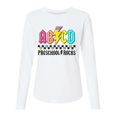 Abcd Preschool Rocks Pencil Lightning Teachers Rock Womens Cotton Relaxed Long Sleeve T-Shirt